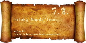 Teleky Napóleon névjegykártya